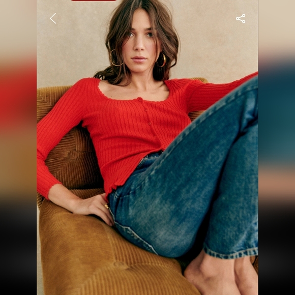 Sézane Ambroise Red Cardigan - Picture 2 of 5